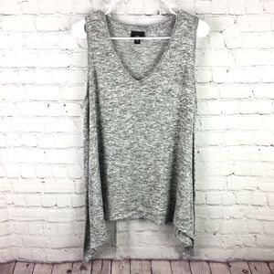 Mossimo gray knit tank top shark bite hem XXL